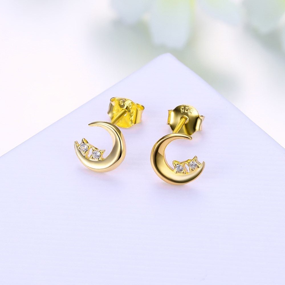 Øreringe forgyldt sølv med zirconia - Urma.dk