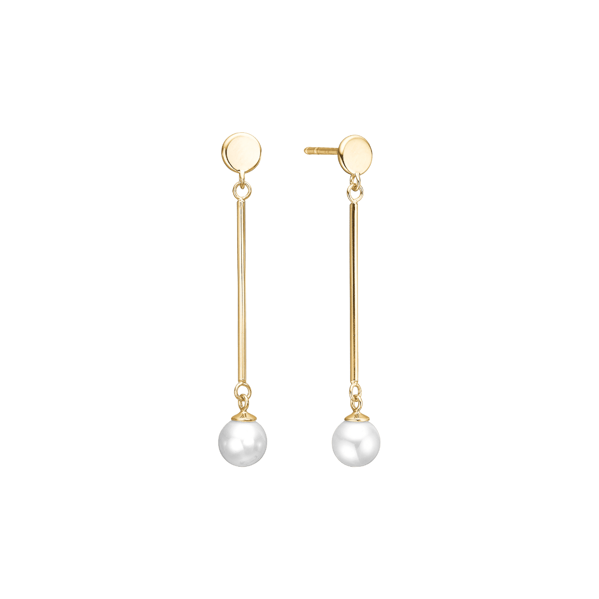 Øreringe, Perle hænger, forg - Urma.dk