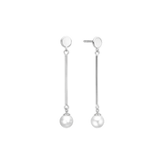 Øreringe, Perle hænger, sølv - Urma.dk