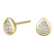 Ørestikker 14 karat guld med diamanter - dråbe - 0,155 ct w/si - Urma.dk