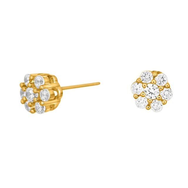 Ørestikker 14 karat guld med diamanter - roset - 0,23 ct w/si - Urma.dk