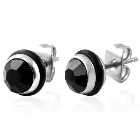 Ørestikker 6 mm runde, sorte