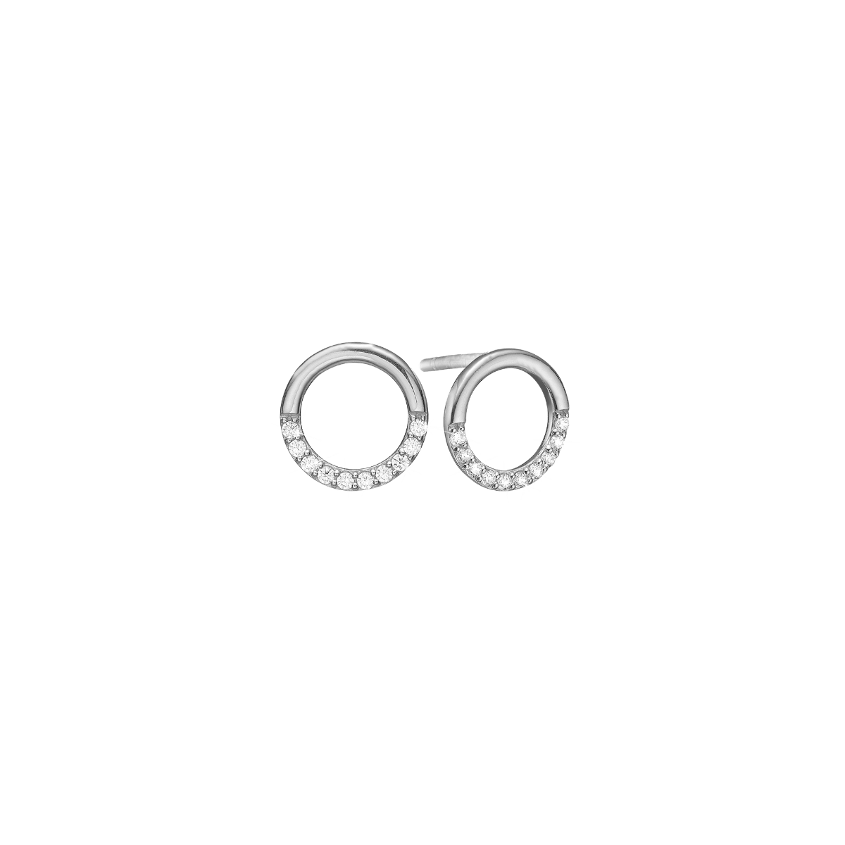 Ørestikker, cirkel m/20 cz, sølv - Urma.dk