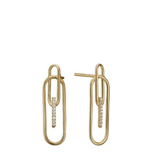 Ørestikker forgyldt sølv, Paper clip - Urma.dk