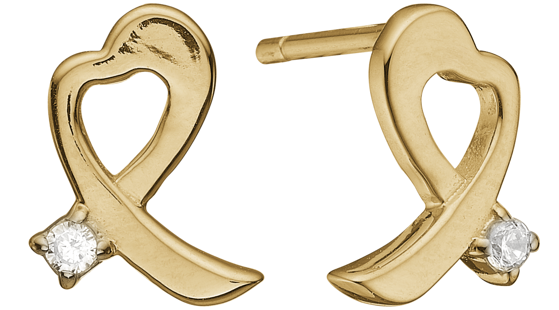 Ørestikker hjerter 8 karat guld - Urma.dk