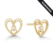 Ørestikker hjerter 8 karat guld - Urma.dk
