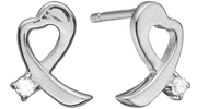 Ørestikker hjerter 8 karat hvidguld - Urma.dk