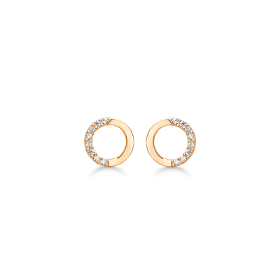Ørestikker i 14 karat - Cirkel med Zirconia - Urma.dk