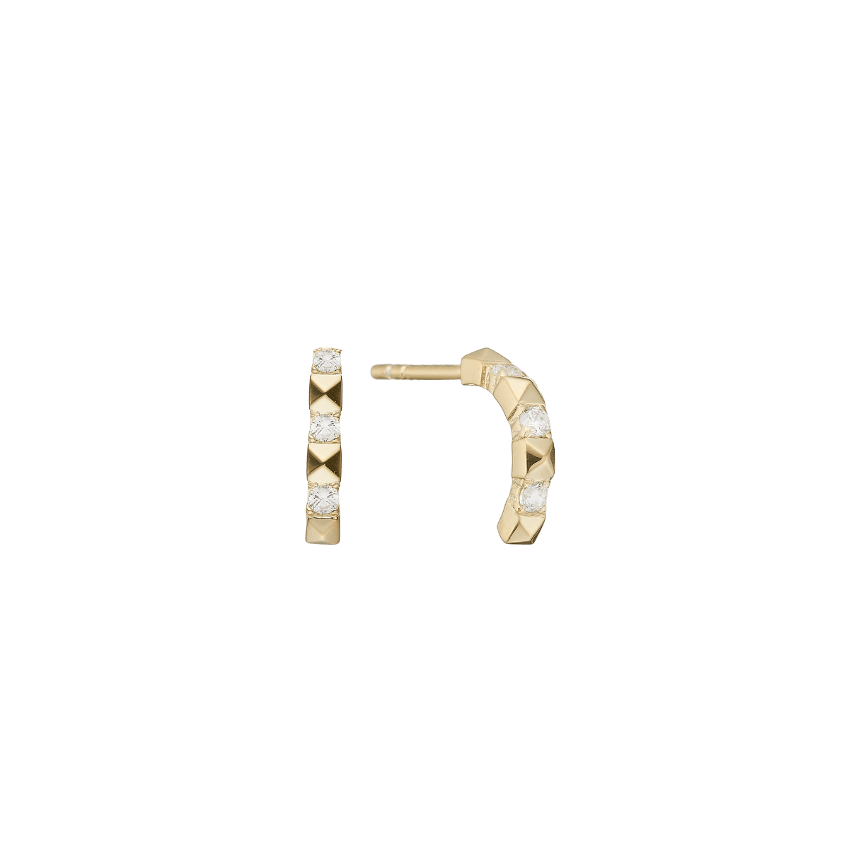 Ørestikker i 8 karat guld med zirconia, Bjergtinder - Urma.dk