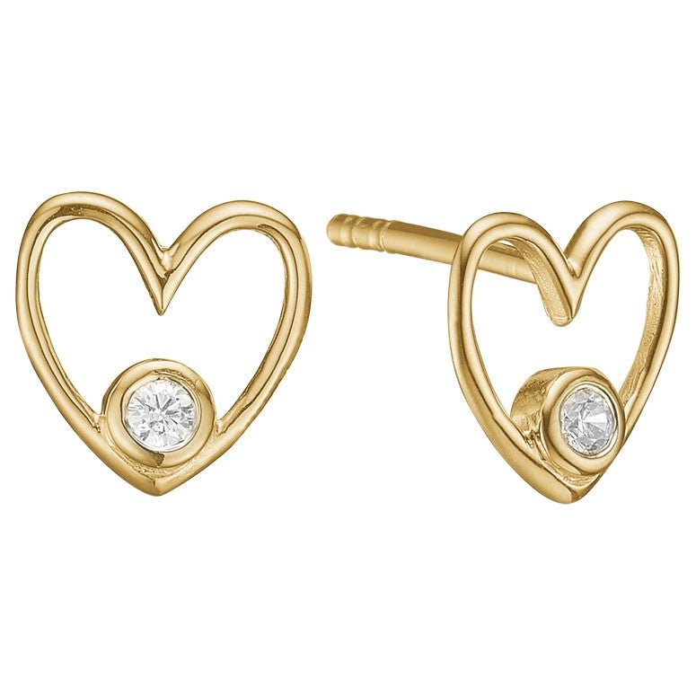 Ørestikker i 8 kt guld med LG diamant - Urma.dk