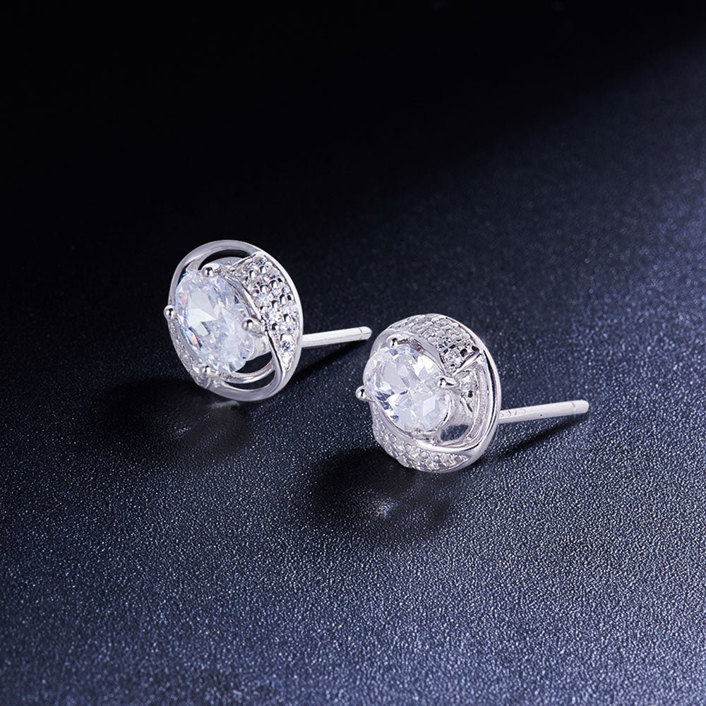Ørestikker, sterling sølv med zirconia - Urma.dk