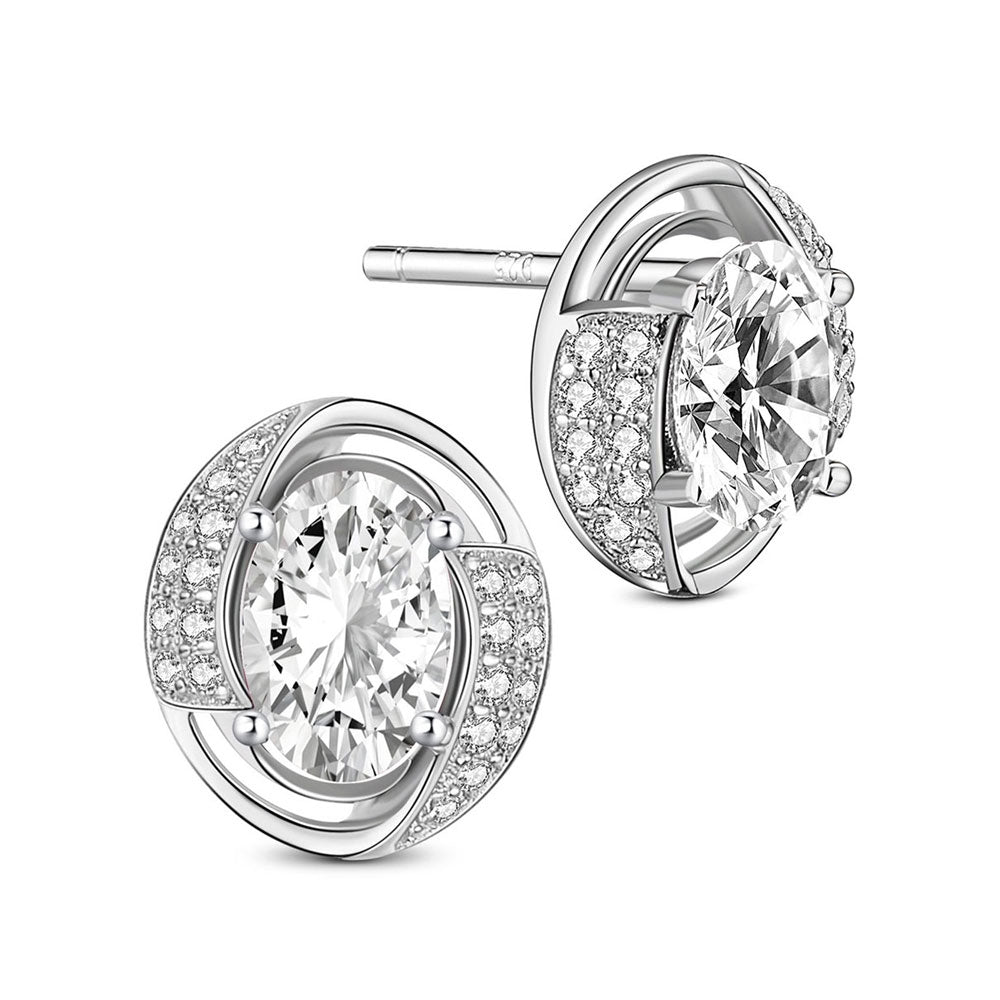 Ørestikker, sterling sølv med zirconia - Urma.dk
