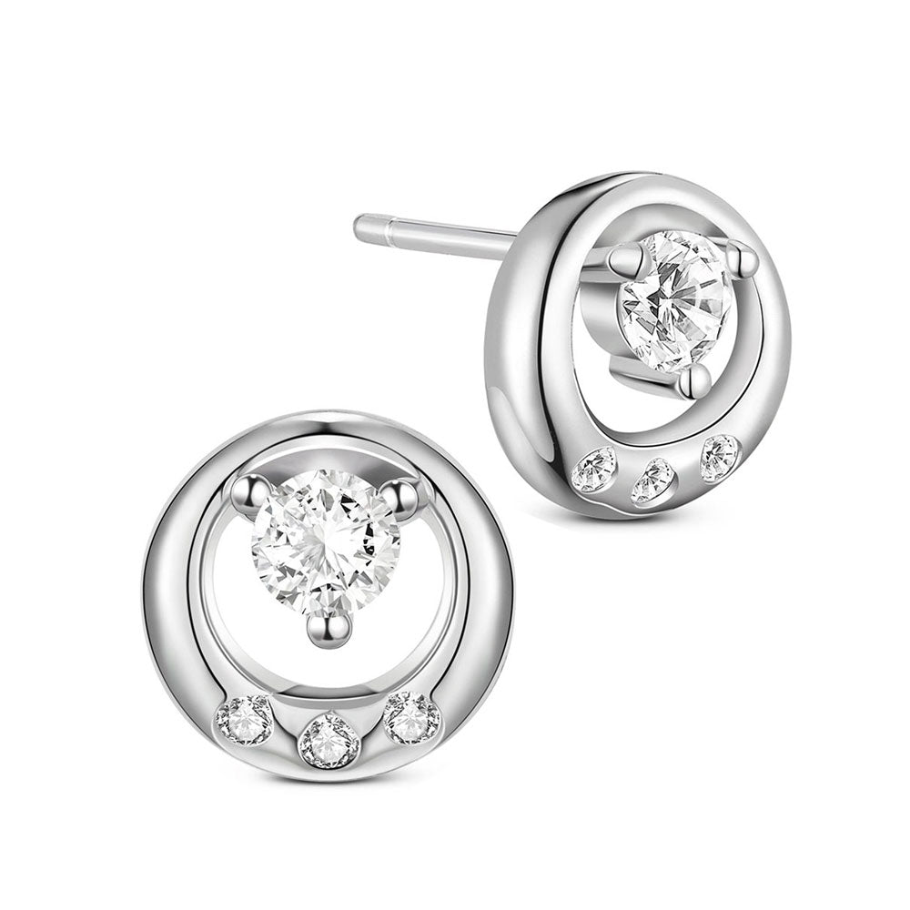 Ørestikker, sterling sølv med zirconia stene - Urma.dk
