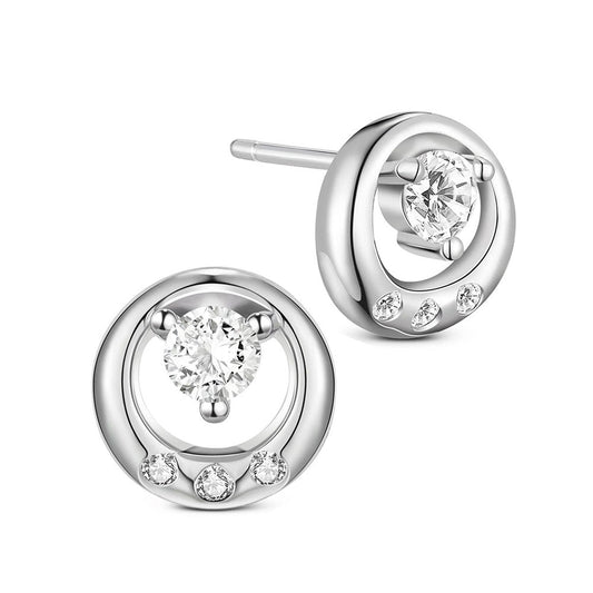 Ørestikker, sterling sølv med zirconia stene - Urma.dk