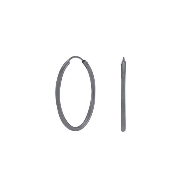 Oxideret sølv creol 25mm HOOPS52 - Urma.dk