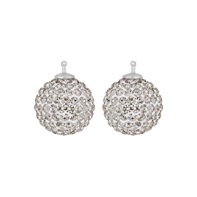 Pavékugle m/Krg farve01 m/rh sølv - par - Urma.dk