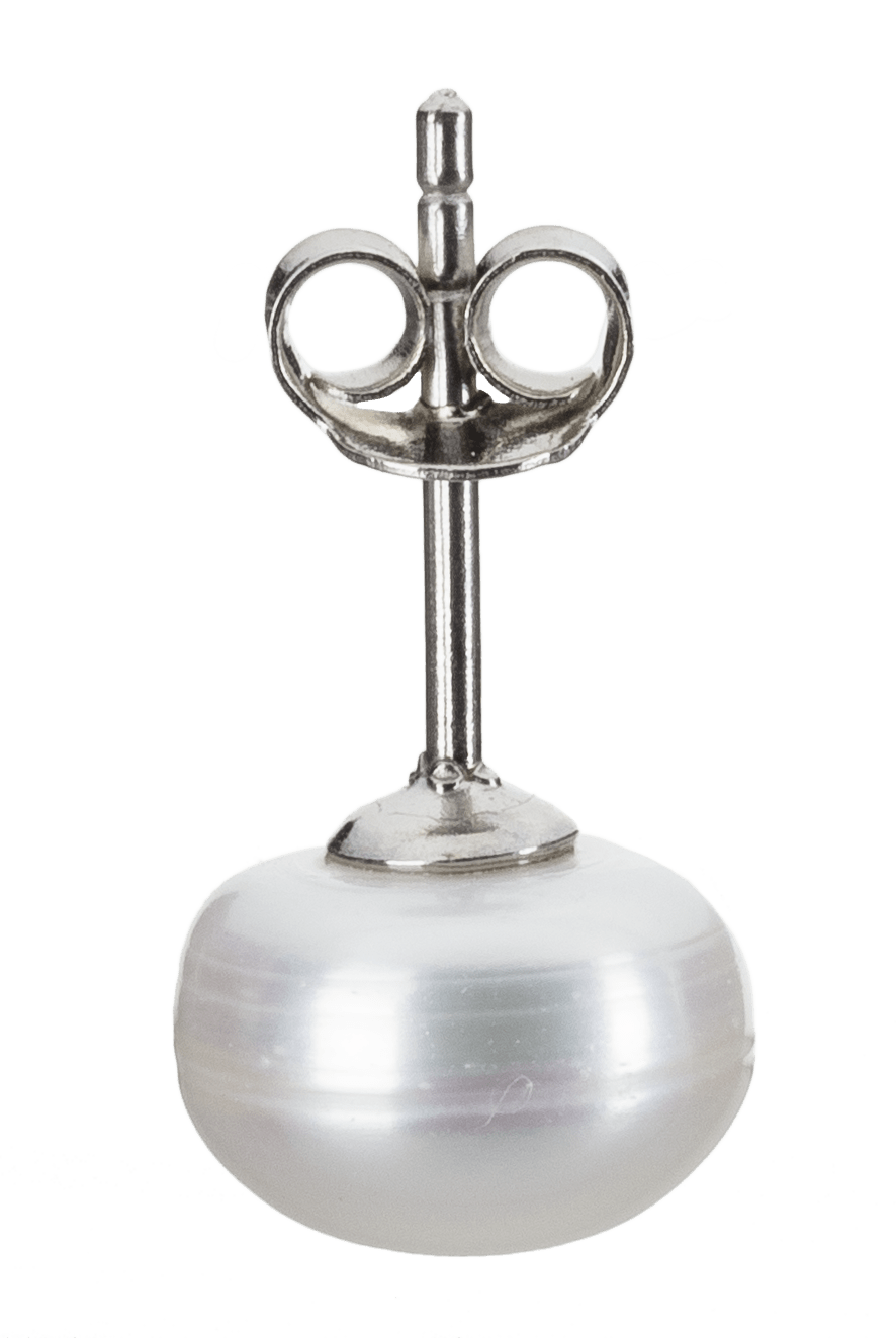 Perle ørestikker i sølv med ferskvandsperle på 9 mm - Urma.dk