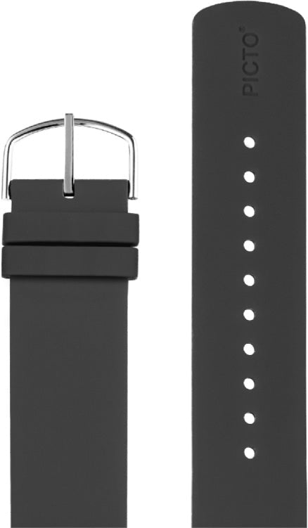 Picto grå silikonerem, 20 mm - Urma.dk