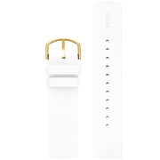 Picto Hvid læderrem, 20mm, guldfarvet spænde - Urma.dk