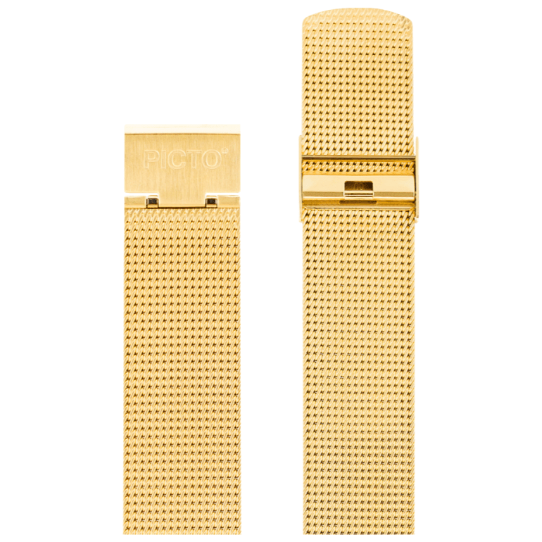Picto Mat guldfarvet mesh - rem, 20 mm - Urma.dk