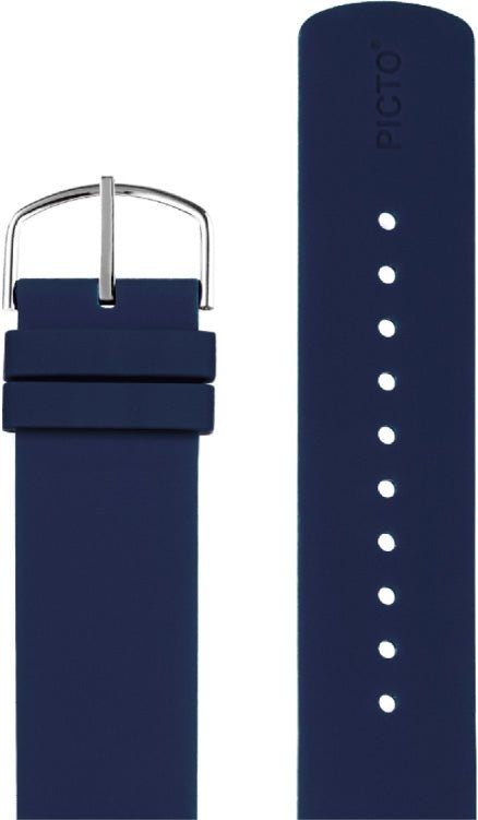 Picto navy blå silikonerem, 20 mm - Urma.dk