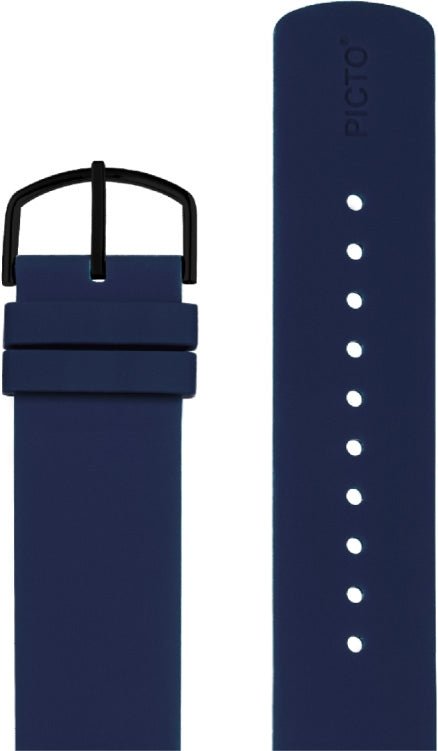 Picto navy blå silikonerem, 20 mm - Urma.dk