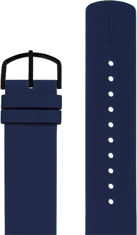 Picto navy blå silikonerem, 20 mm