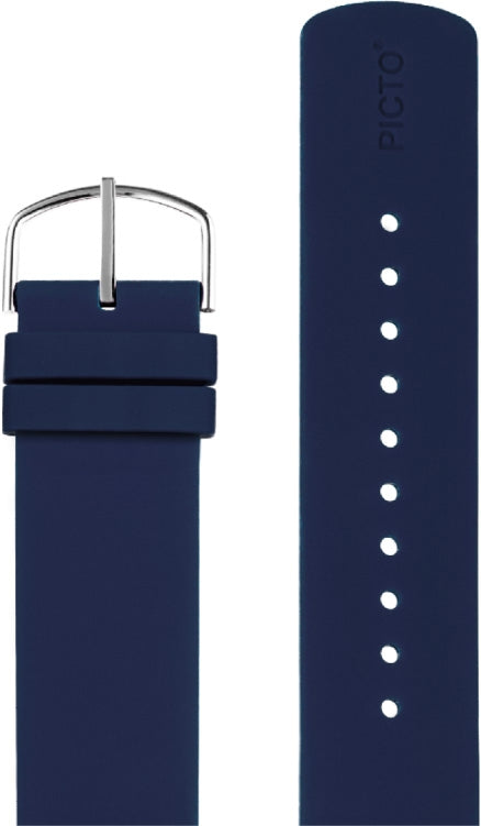 Picto navy blå silikonerem, 20 mm