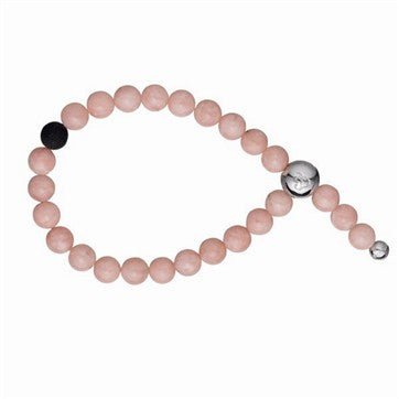 Pink opal med sølvlås
