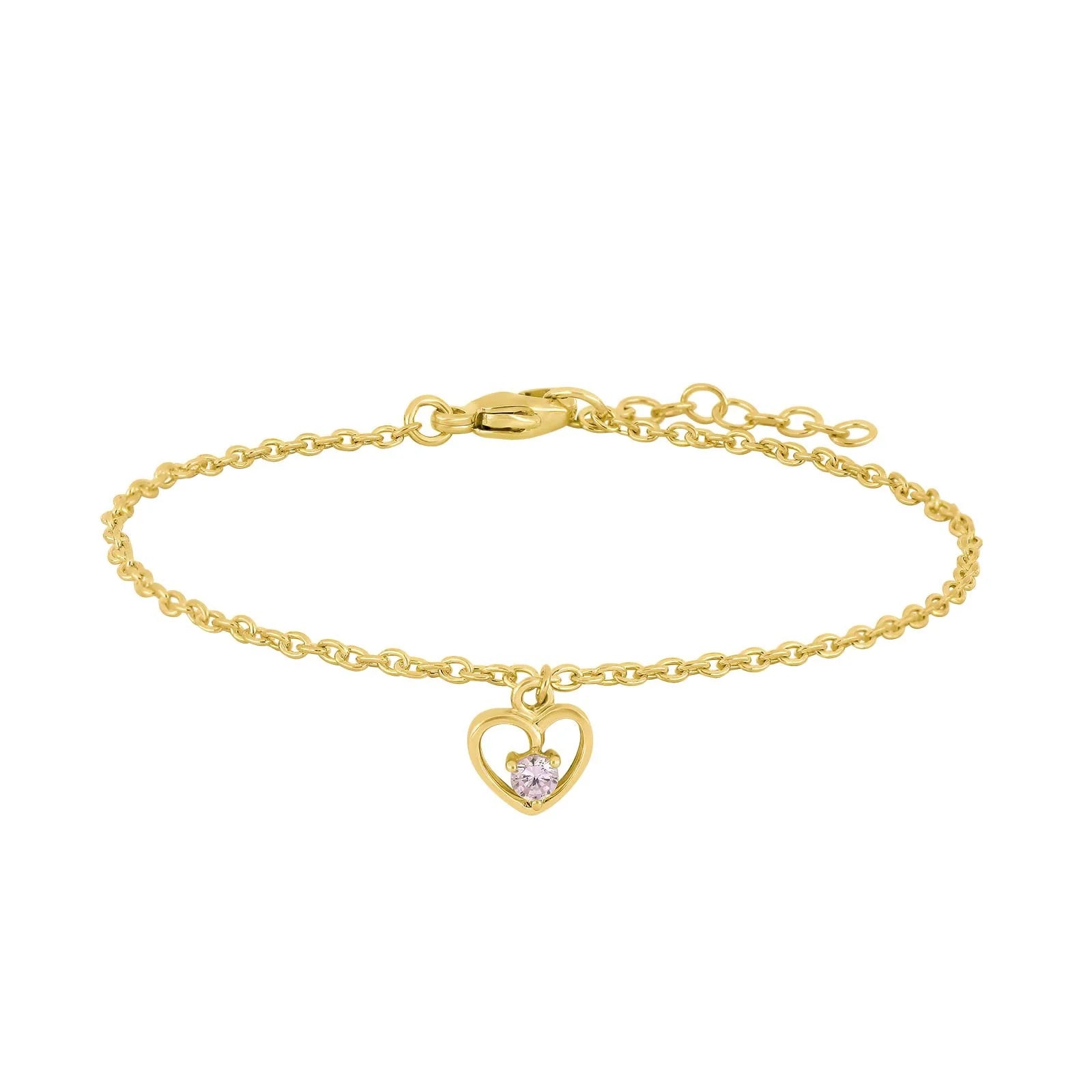 Pre - owned silver bracelet heart w/pink cz - Urma.dk