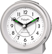 Radiostyret vækkeur, rund, hvid - Urma.dk