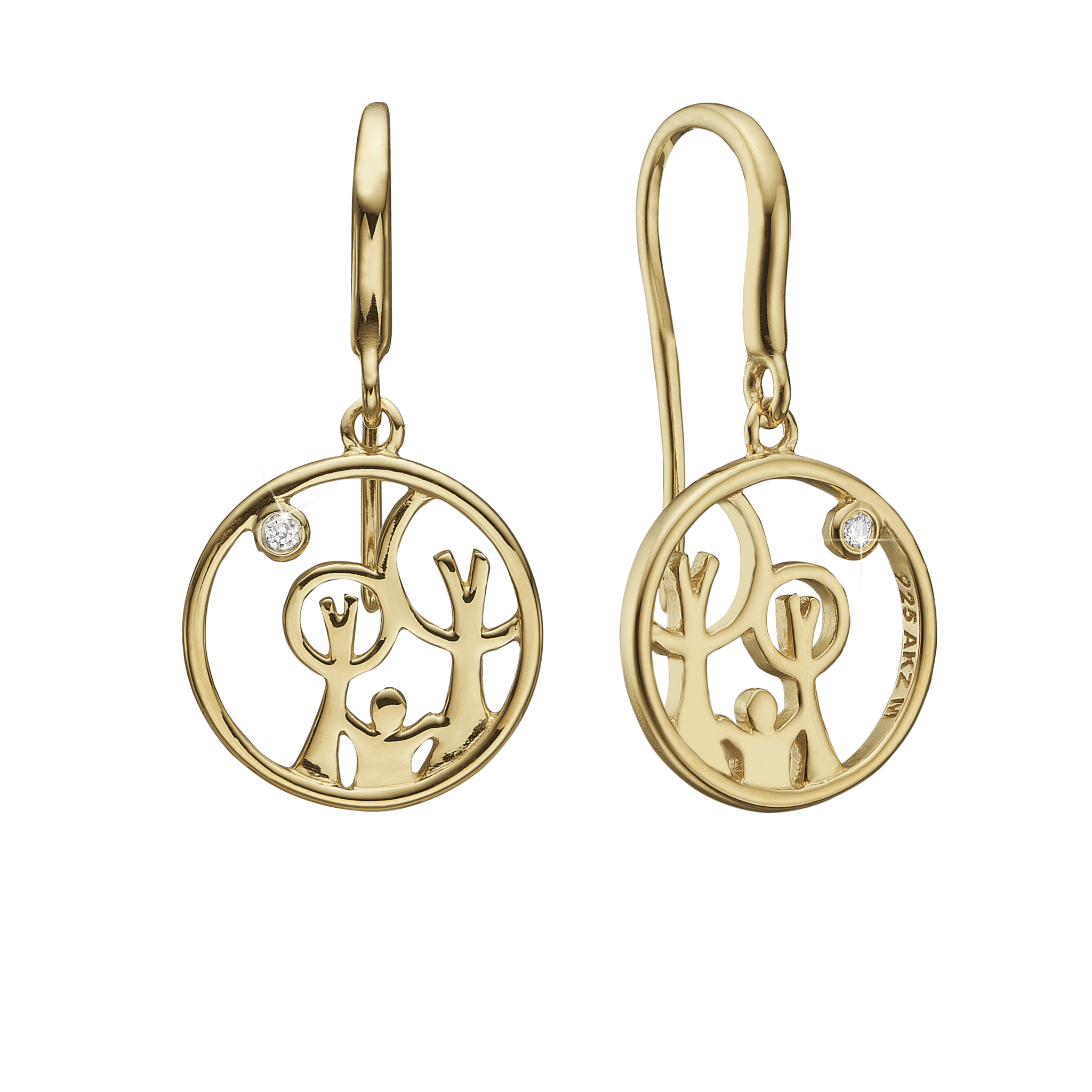 Red Barnet øreringe i forgyldt sølv - Urma.dk