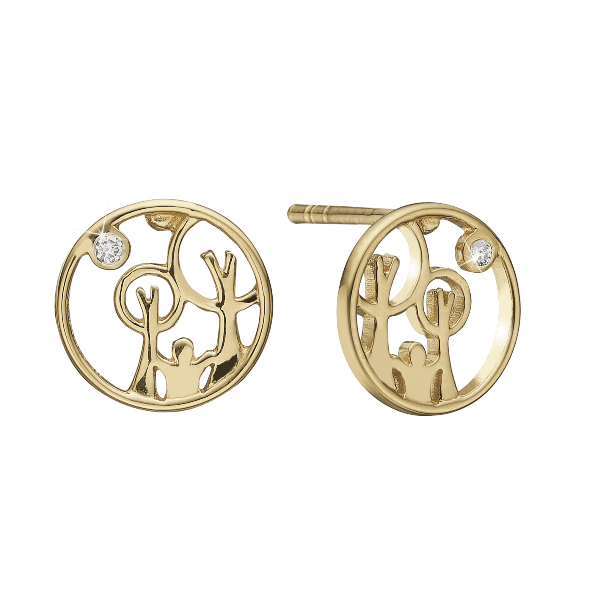 Red Barnet ørestikker i forgyldt sølv - Urma.dk