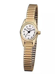 Regent dameur med forgyldt flexlænke, hvid skive - Oval 19x21 mm - Urma.dk