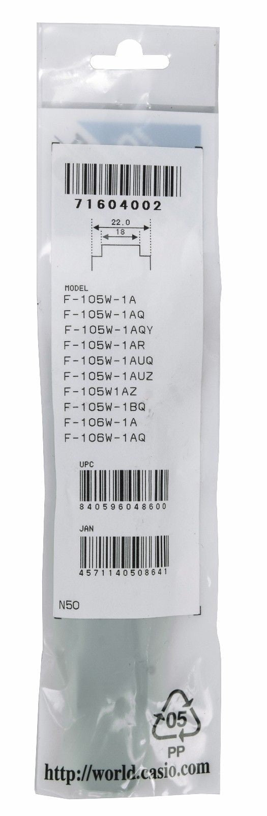 Casio urrem i sort gummi med sort spænde F-105