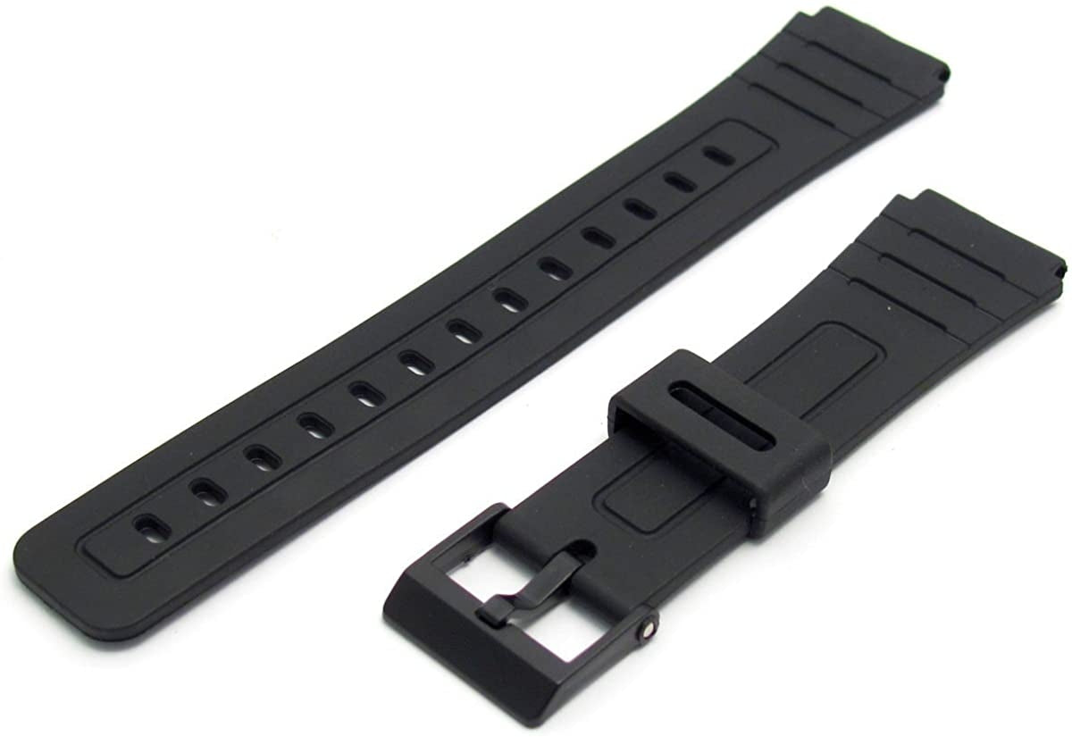 Casio urrem i sort gummi med sort spænde - F-91