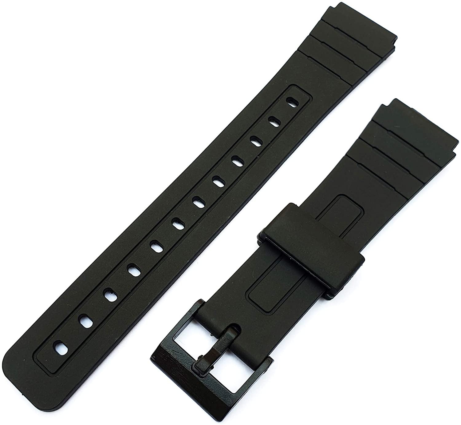 Casio urrem i sort gummi med sort spænde - F-91
