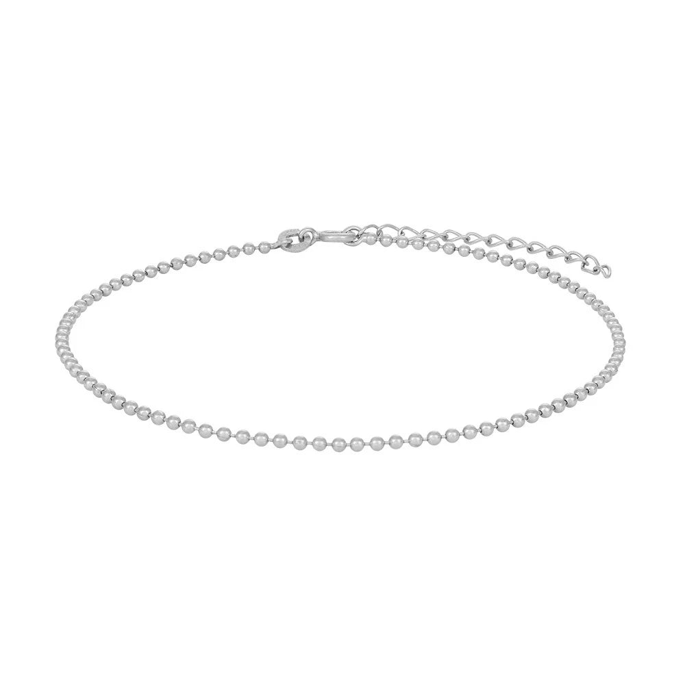 Rhd. sølv ankel SUMMER52 kuglekæde 23+4cm - Urma.dk