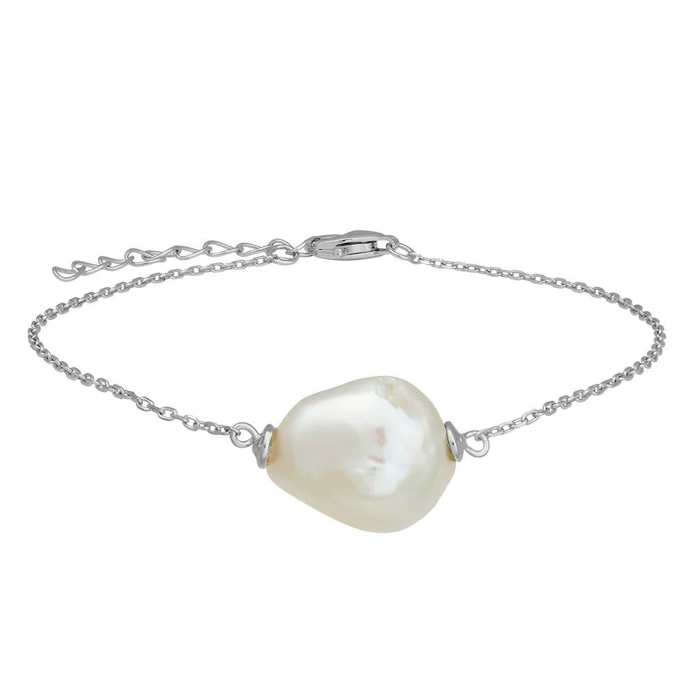 Rhd. sølv armbånd BAROQUE52 ferskvandsperle 14mm - Urma.dk