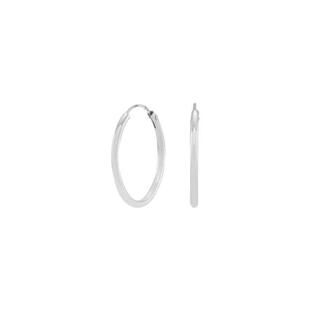 Rhd. Sølv creol 20mm HOOPS52 - Urma.dk