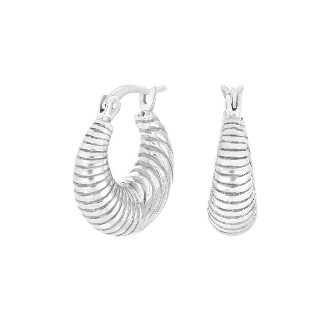 Rhd. sølv creoler TORN52 - Urma.dk