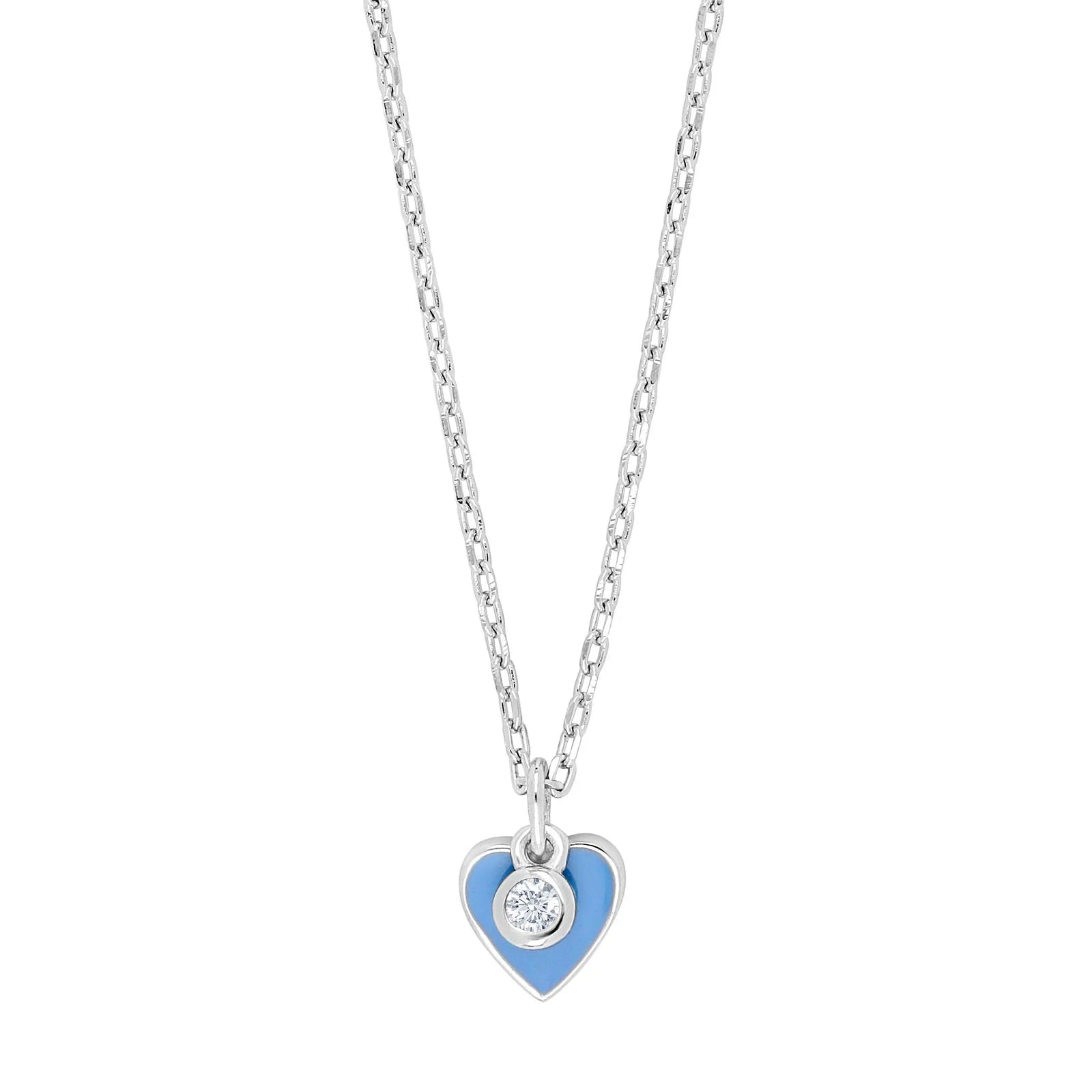 Rhd. sølv halsskæde med blå emalje - Urma.dk