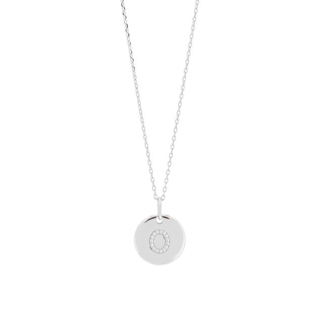 Rhd. sølv kæde ELLANOR 14mm plade O, 42+3cm - Urma.dk