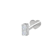 Rhd. sølv Labret - piercing 2 CZ 3mm Grab PIERCE52 1 - Urma.dk