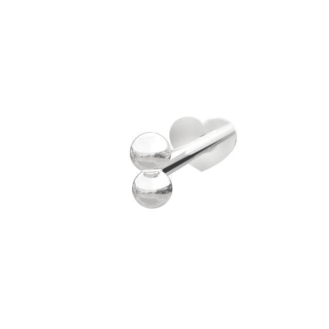 Rhd. sølv Labret - piercing 2*2mm kugler PIERCE52 1s - Urma.dk