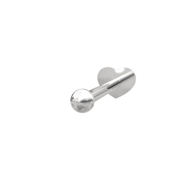 Rhd. sølv Labret - piercing kugle 2mm solid PIERCE52 - Urma.dk