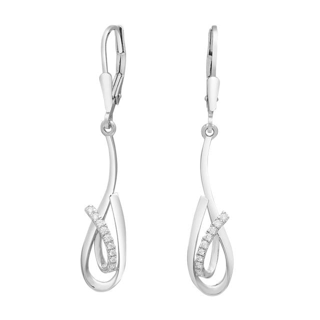 Rhd. sølv ørehænger m/cz - Urma.dk