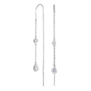 Rhd. Sølv ørehængere 2cz LINENOR - Urma.dk