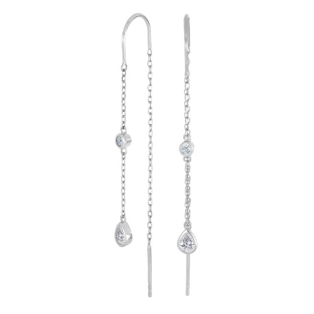 Rhd. Sølv ørehængere 2cz LINENOR - Urma.dk