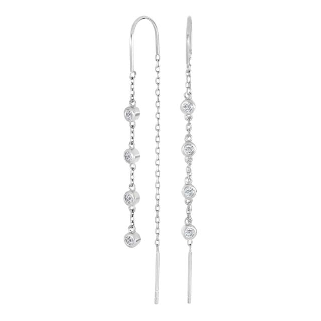 Rhd. Sølv ørehængere 4cz LINENOR - Urma.dk